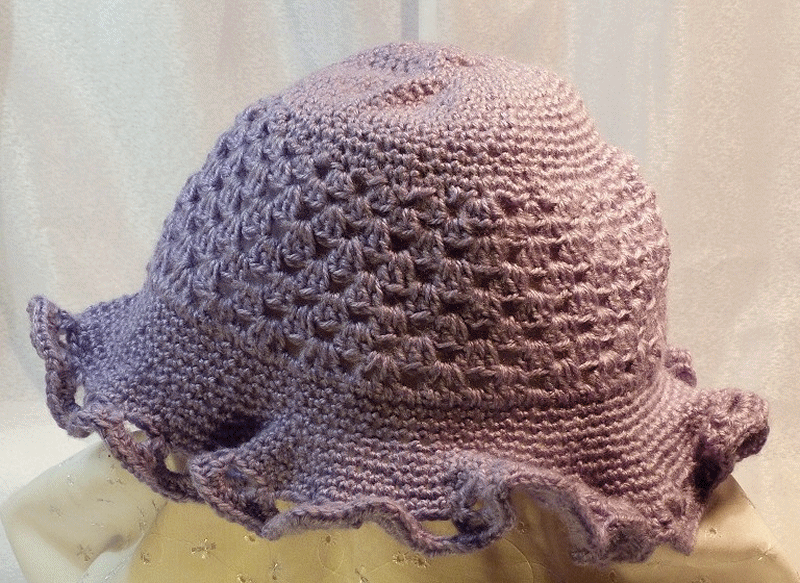 Lavender wavy brim hat